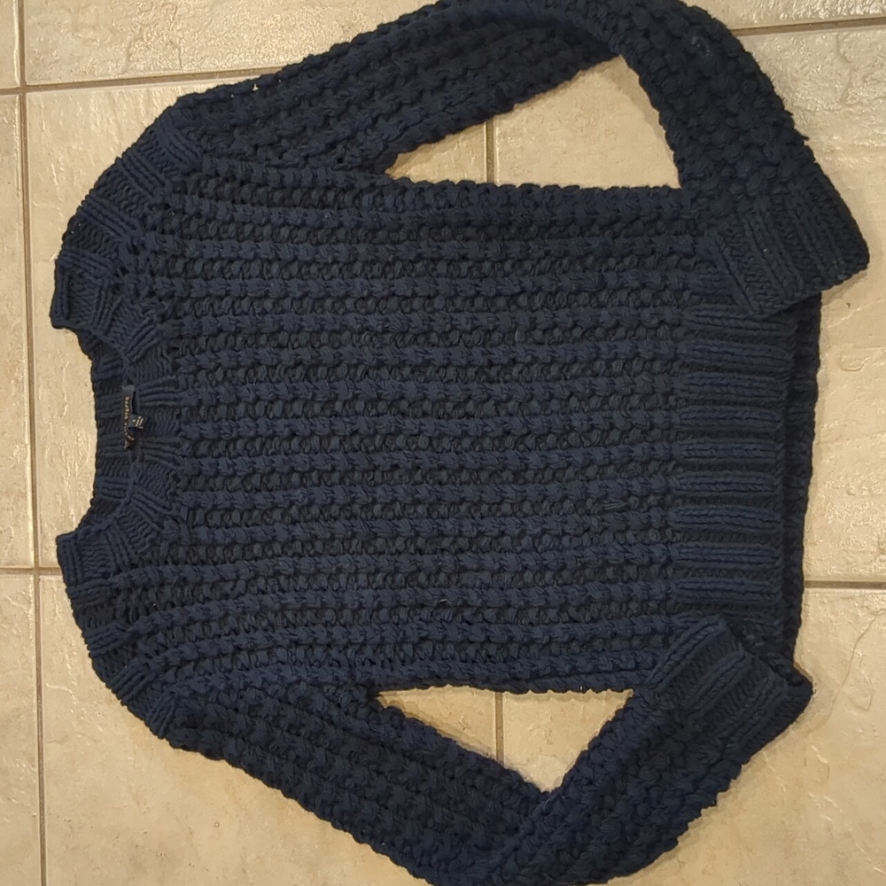 Cynthia Steffe Chunky Knit Navy Blue Sweater Size Small